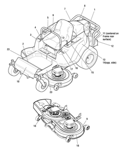 Decals (7502443) Diagram and Parts List for 950601060-7800820,ZTS7000 2011 Briggs and Stratton Lawn Tractor Accessories